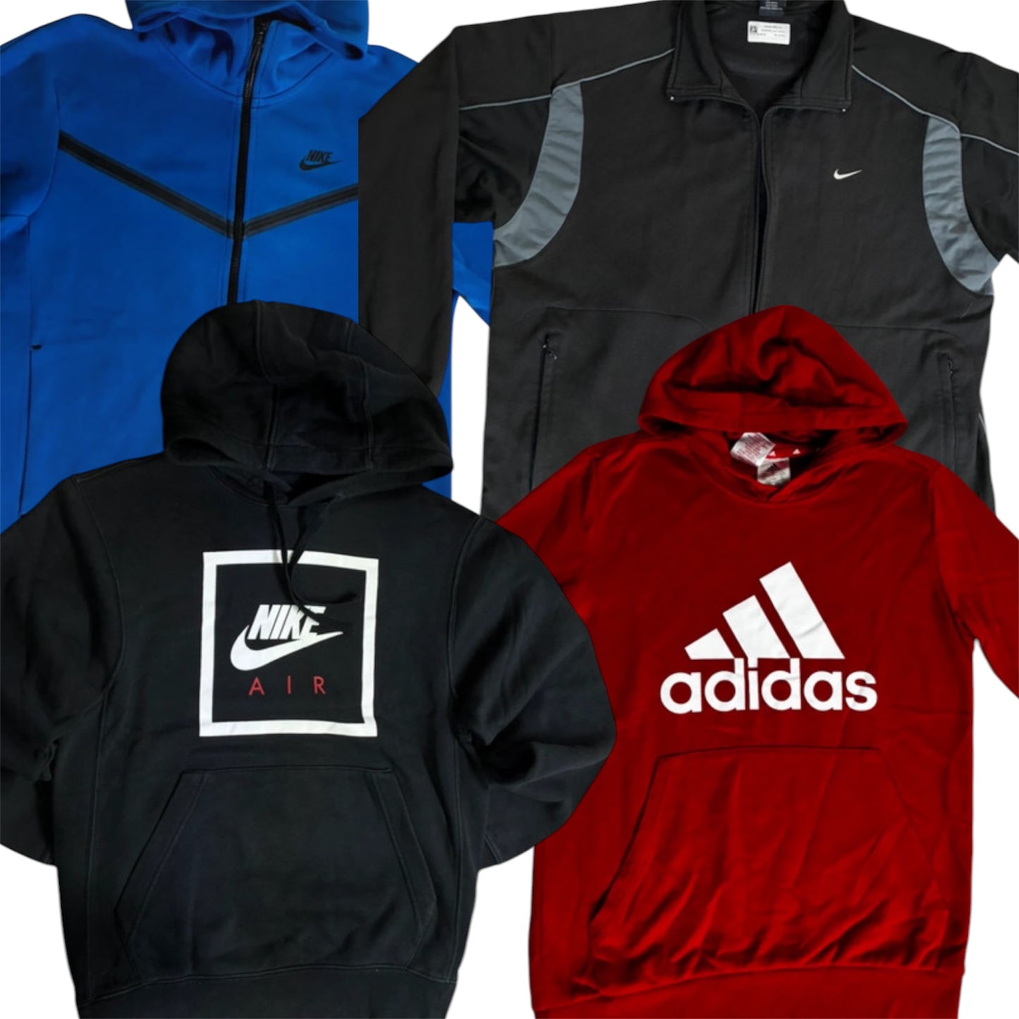 STOCK FELPE GIACCHE ADIDAS,NIKE ,TOMMY HILFIGER NAPAPIJRI ,MIX VINTAGE STOCK DA 20PZ TRACK TOP